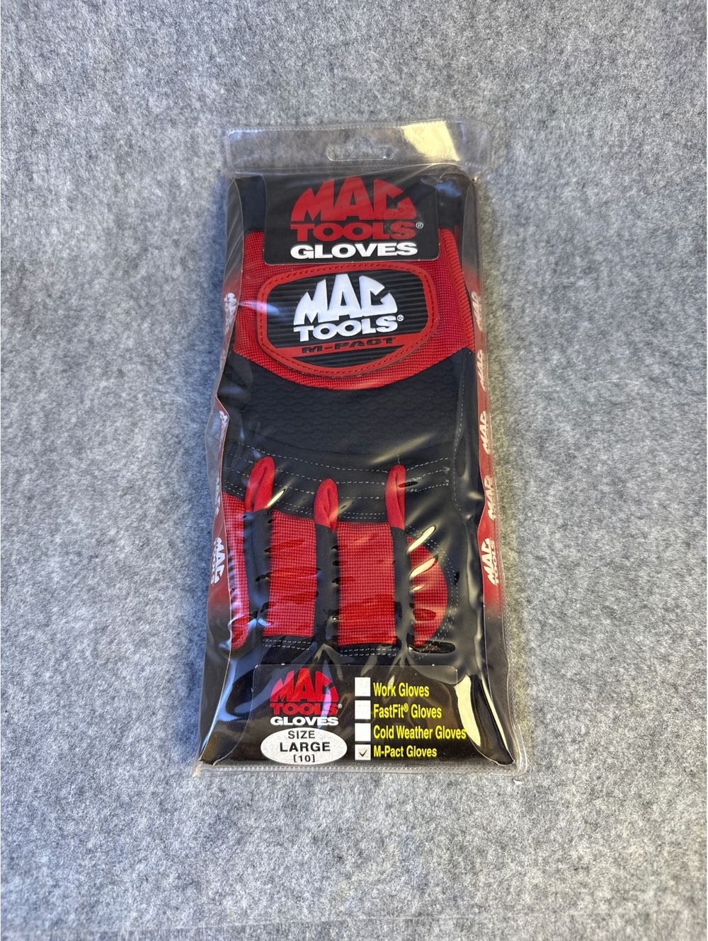 New Mac Tools M-Pact Heavy Duty Work Gloves Red Black Large Mechanics